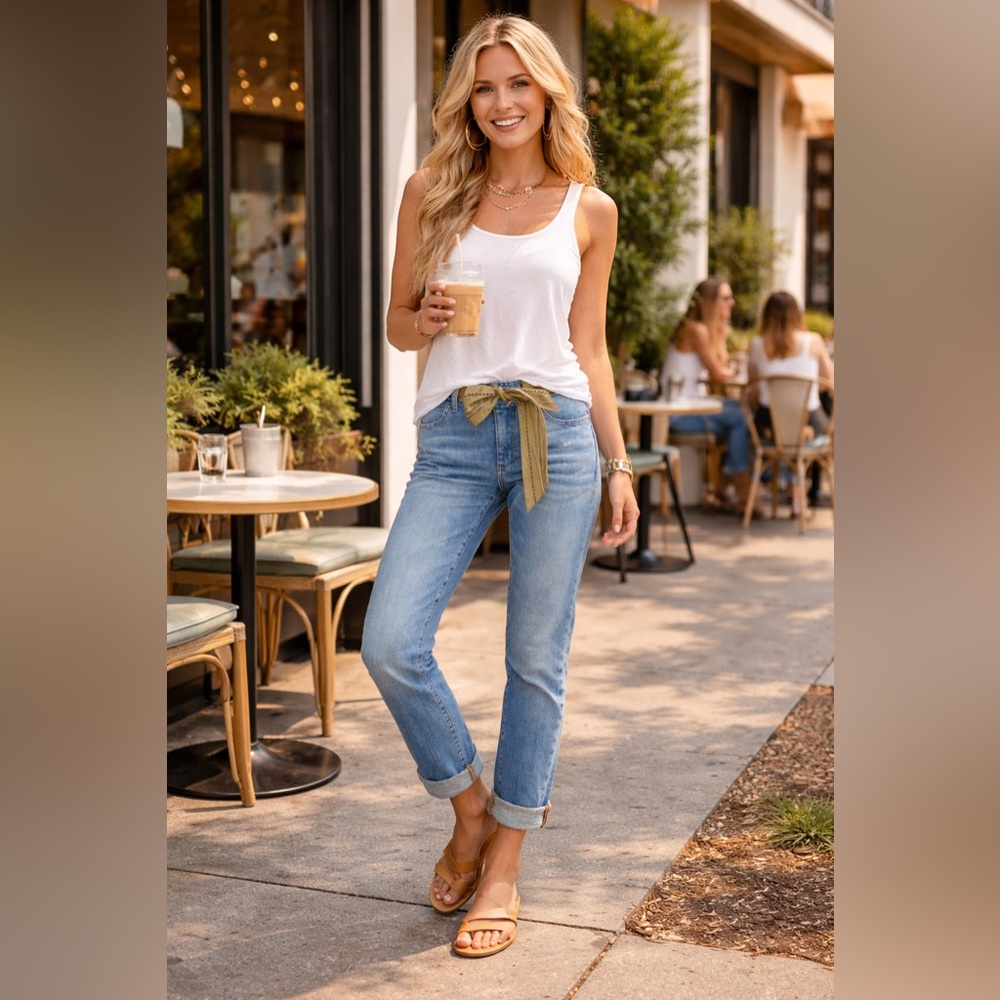 Anthropologie x Pilcro Light Blue Slim Boyfriend Jeans EUC